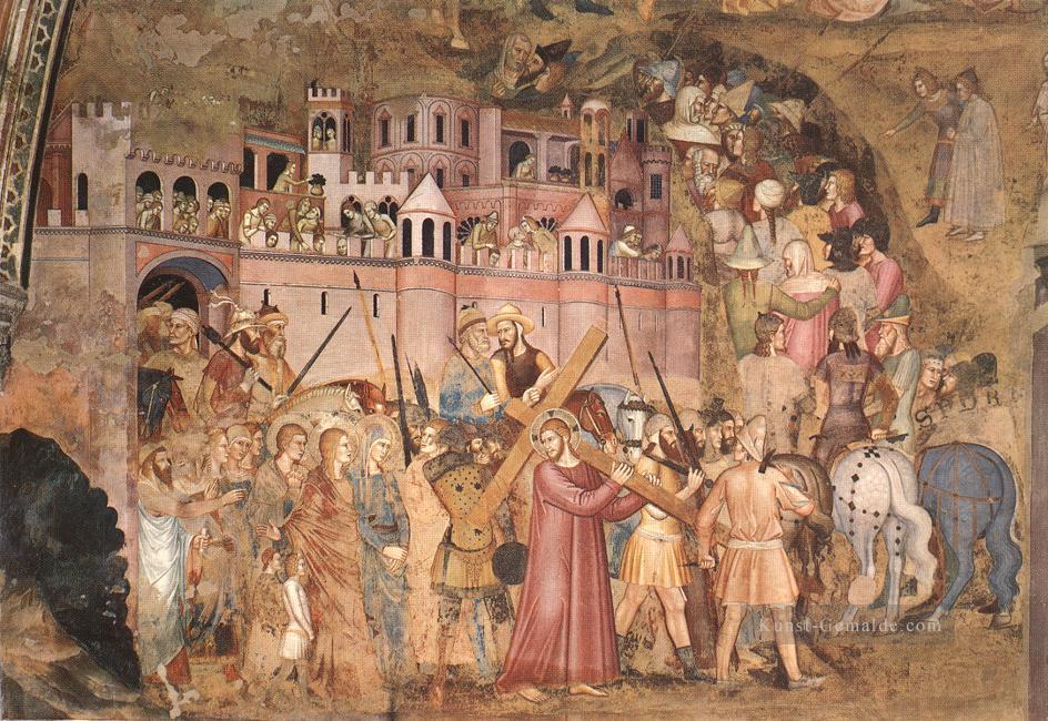 Christus trägt das Kreuz zum Kalvarienberg Quattrocento Maler Andrea da Firenze Ölgemälde